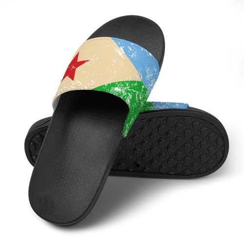 Djiboutis Vintage Flag House Slippers for Women Men Personalized Shower Shoes Sandals Slides4