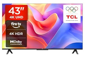 TCL 43PF650K 43-inch 4K Ultra HD, HDR TV, Smart LED Fire TV (Dolby Vision, Dolby Atmos, DTS, HDR 10, Alexa built-in, Airplay2, Miracast)
