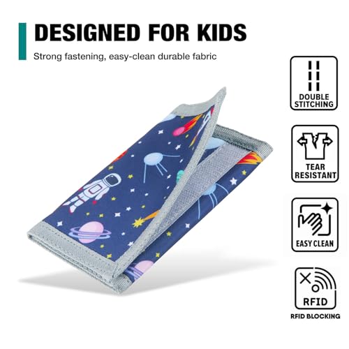 Image of Kids Wallet for Boys Ages 4-12, Space Boys Wallet, Toddler Wallets with Coin Pocket, Novelty Christmas & Birthday Gift