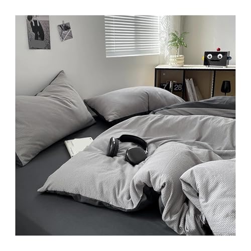 Parure de lit coton uni de qualité supérieure avec taies d'oreiller - 4