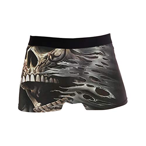 Josid Herren Badehose Boxer Slip Badeanzug Strand Unterwäsche Quick Dry Boardshorts Schwarz Totenkopf Gesicht - - Medium Cover