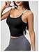 SHENHE Women's Built in Bras Tank Tops Color Block Sports Bras Criss Cross Spaghetti Strap Cami Shirts Workout Tops Black Large