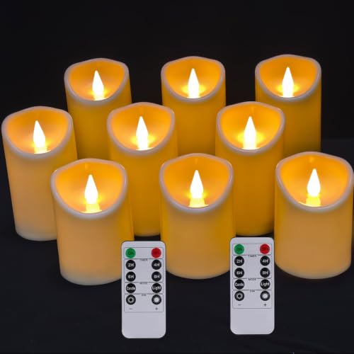 Velas LED de alta durabilidad y diseño impermeable pack de 9 unidades parpadeantes con mando