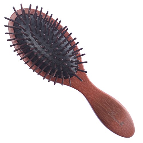 Breezelike Wood Hair Brush - Wooden Oval Handle Detangling Massage Brush Handmade With Natural Red Sandalwood #TOP6