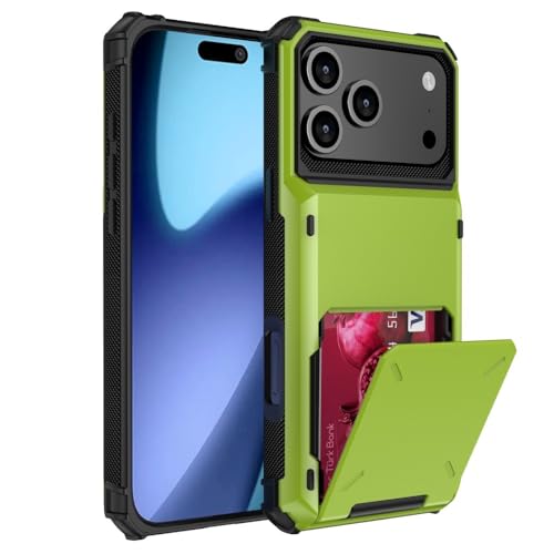 Étui iPhone 13 Pro Max vert antichoc et porte-carte pour libérer vos poches