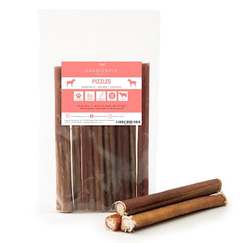 Dragonfly Products 10 pieces Bulls Pizzle Bully Sticks for Dogs & Puppies | Healthy Natural Dog Treats Chews | Grain Free Treat