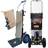 Carro eléctrico para subir escaleras, 1200 W, carretilla de mano para ahorrar mano de obra, capacidad de carga de 400 kg con batería de litio