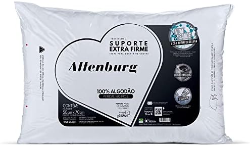 Travesseiro Suporte Extra Firme Altenburg Extra Branco Capa Perca...