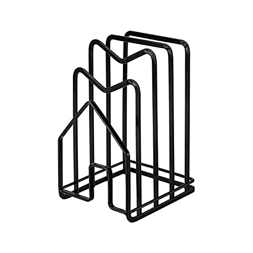 ANUAN Schneidebrett-Regal, Topfdeckelhalter, Schneidebrett, Organizer, Ständer, Geschirr, Küche, Arbeitsplatte, Abfluss, Lagerregal, Regal, Schwarz Cover