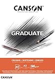 CANSON Graduate - C400110363 Skizzenpapier - Skizzenblock, DIN A3, 40 Blatt, 96 g/m²