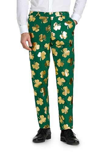 Opposuits Men's St. Paddy's Day Suit - St. Patrick's Day Party Wear - Slim Fit - Including Blazer, Pants and Tie - Green4