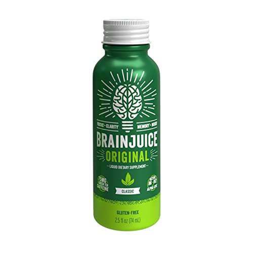 BrainJuice Brain Support Shot, Gluten Free Supplement Shots for Energy & Focus, Healthy Drinks with Alpha GPC, Vitamin B & Organic Green Tea Extract Caffeine, Classic, 2.5 fl oz, 12 Pack - Image 4