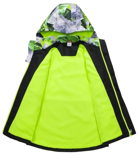Image of Kids Rain Jacket Boys Girls Fleece Lined Rain Coat Windbreaker