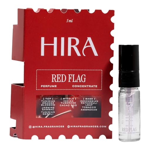 Image of HIRA Red Flag Concentrate for Women 5 ml Pocket Perfume Spray | 8 Hours Long-Lasting Eau de Parfum Luxury Premium Fragrance | Pocket-Friendly, Travel Size | Sweet Tuberose & Floral Patchouli Scent | Great For Everyday Use