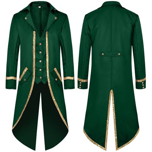 Ropa medieval para hombre de estilo steampunk y corte esmoquin vintage para fiestas