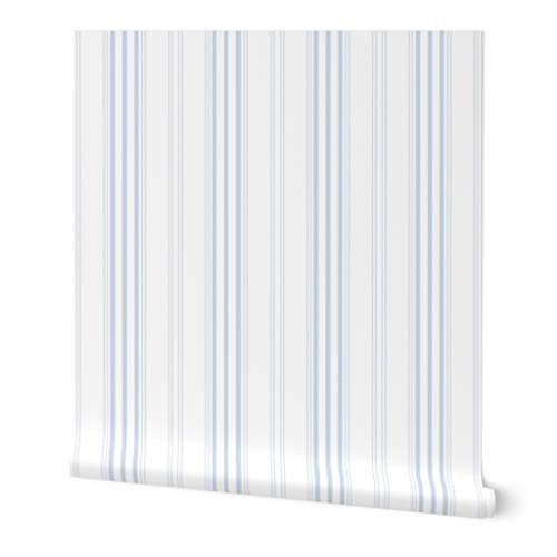 Removable Wallpaper 12ft x 2ft - Stripe Pale Blueberry Stripes