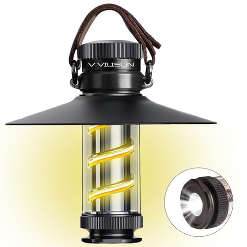 V VILISUN Luci da Campeggio, 4 Modalità di Illuminazione, Rotante Dimmerazione, 2000 mAh per luci...