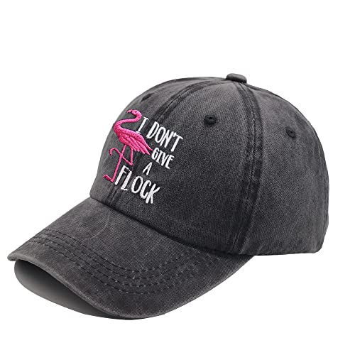 Funny Flamingo Hat, I Don't Give A Flock Baseball Cap Adjustable Embroidered Dad Denim Gifts For Men And Women #TOP1