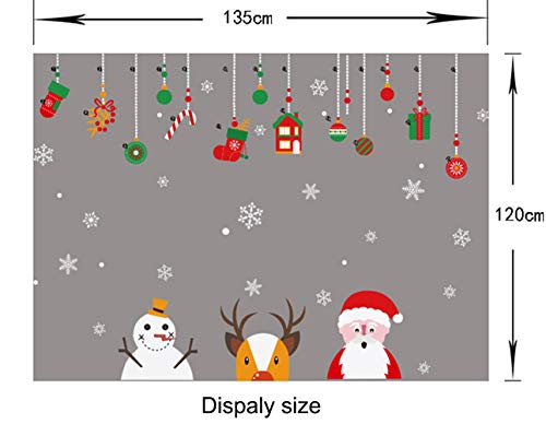 Longten Christmas Window Clings Stickers Santa Claus Reindeer Snowman Removable Vinyl Christmas Tree Diy Wall Window Door Mural Decal Sticker For Showcase #TOP3