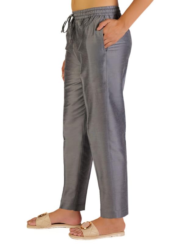 Image of Trouser Pants for Women,Stylish Trousers for Woman for Kurti Relaxed & Regular Straight fit Palazzo,Ethnic Bottom Formal Pants for Women Office wear Casual & Daily Use