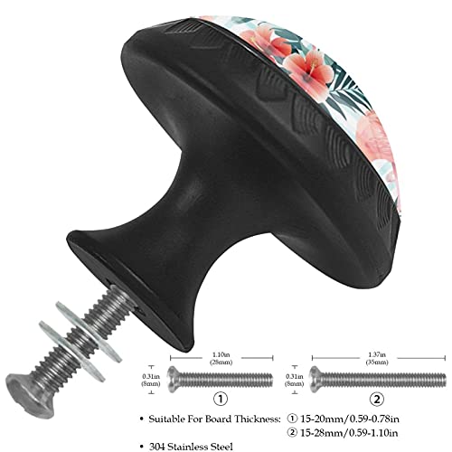 Boutons de commode flamant rose 35mm ronds antidérapants pour meubles de rangement - 4