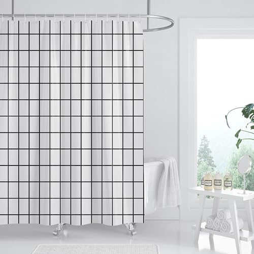 Rideau de douche lavable imperméable 240 x 200 cm à ourlet lesté anti-adhérence - 2