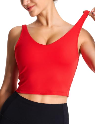 Image of THE GYM PEOPLE Womens' Sports Bra Longline Wirefree Padded with Medium Support