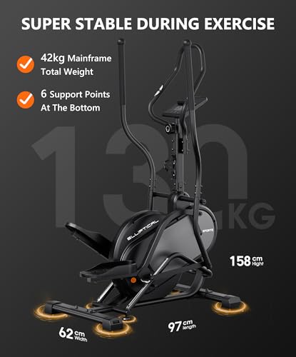 THERUN Elliptical Cross Trainer, 3-in-1 Cardio Climber Elliptical Machine for Home, 16-Level Adjustable Silent Magnetic Resistance & 8kg Flywheel, LCD Display with Full Data & Pulse Tracking (Gray) - Image 2