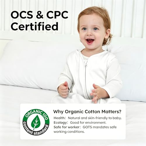 Image of 3-Pack Baby Sleep Sack 0-6 Months - 100% Organic Cotton 0.5TOG, 2-Way Zipper Wearable Blanket For Infant, Breathable Soft Lightweight Sleeping Bag, Sleeveless Baby Swaddle Blanket S Size