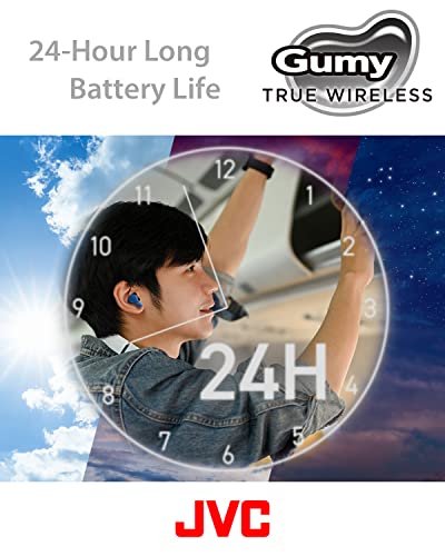 Image of JVC Gumy True Wireless Earbuds, Bluetooth 5.3, Charging Case, 24-Hour Playback, IPX4 Water Resistant, Comfortable Secure Fit with XS /S /M /L Earpieces, Built-in Mic for Calls, iPhone /Android /PC - HAA7T2
