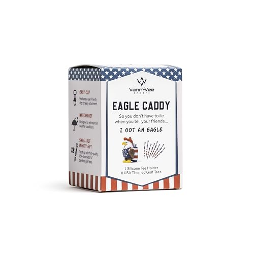 Vannyvee Sports Eagle Caddy Golf Tee Holder, Includes 8 Usa Themed Golf Tees, Fun Golf Accessories For Men And Women, Stylish Golf Bag Accessory And Golf Gift thumb #7