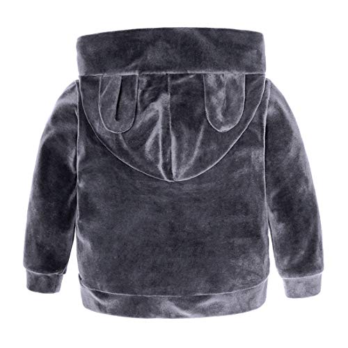 Image of Boys Girls Velvet Hooded Tracksuit Sweatshirt Top + Sweatpants Hoodie Outfit Set