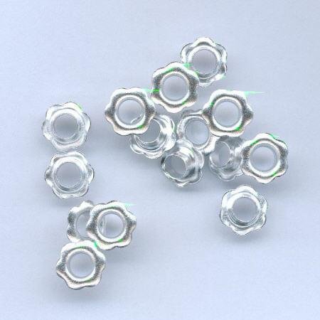 Tophobby 15 Eyelets Extra Large 10 mm Flower in Silver