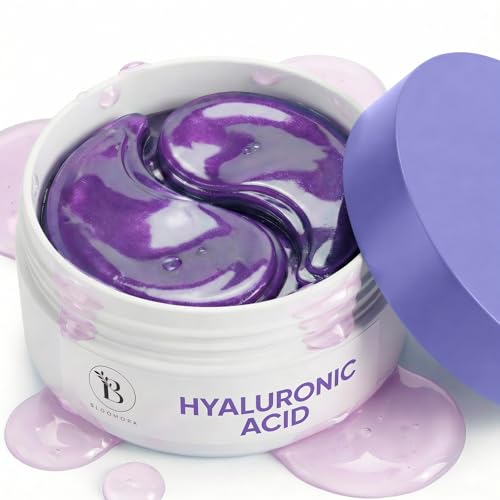 BLOOMORA Parches Ojos Ácido Hialurónico (30 Pares, 60 Piezas) – Eye Mask Hidratante y Alisador, Parches Anti Ojeras y Bolsas, Mascarilla Ojos en Gel Rellenadora para Mujeres