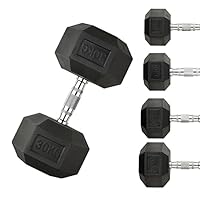 Northern Hex Dumbbell Set Rubber Heavy Weights with Metal Handles Anti-Rolling for Weight Lifting Bodybuilding Exercise Workout Strength Training Home Gym 1kg-50kg Pairs Sets (12,5KG x2 Dumbbells)
