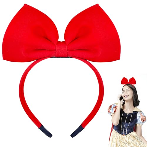 Bnikion Red Bow Headband Red Bowknot Headband for Women Christmas Halloween Cosplay Headwear