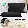LILYSILK 100% Silk Pillowcase 1PC 25MM Pure Bed Pillowcase for Hair & Skin Terse Envelope Double-Sides Charmeuse Silk, Black Standard 20x26 inches