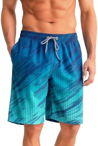 ELETOP Mens Swim Shorts 9 inch Bathing Suit with Mesh Lining