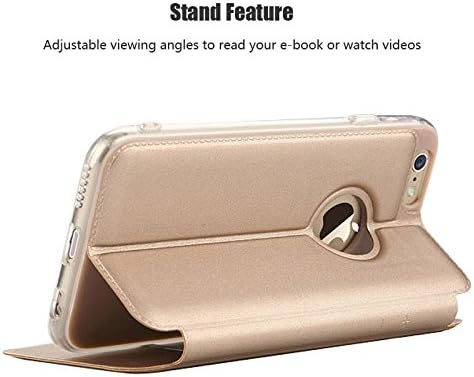 iPhone 6 Case, [Touch Series] [View Window] Folio Flip PU Leather Case [Attractive Design], Case for iPhone 6 with Stand & Metal Sensor Feature-4.7 inch (Blue)