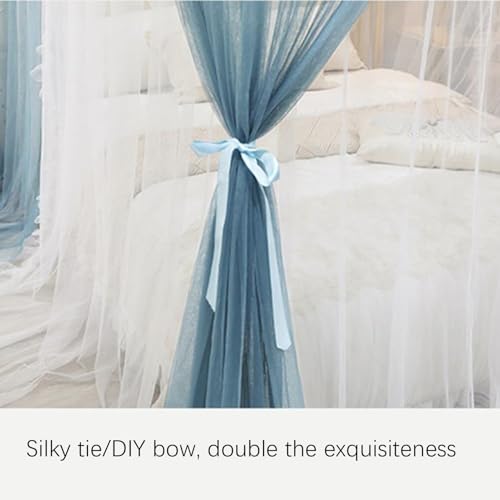 Mosquitera para cama de estilo princesa azul para decorar dormitorios amplios 8