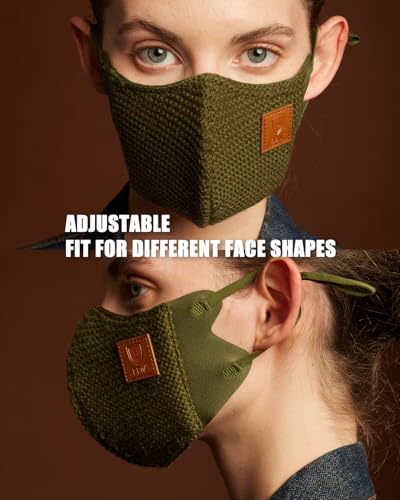 Image of BBN Warm Wool Face Mask: Adjustable Washable Cover - Reusable Windproof Protection for Winter Commuting Outdoors