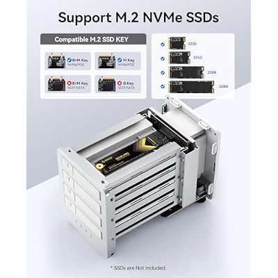 ORICO 40Gbps SSD External Hard Drive Enclosure NVME M.2 All-Flash Docking Station Up 32TB for 4K/8K Video Editing/Data Transfer-8848U4