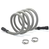 Universal Dishwasher Drain Hose - 12 Ft Discharge Hose - Corrugated and Flexible Dishwasher Hose Drain Replacement with Clamp