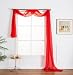 WPM WORLD PRODUCTS MART Drape/Panels/Scarves/Treatment Beautiful Sheer Voile Window Elegance Curtains Scarf for Bedroom & Kitchen Fully Stitched and Hemmed (Red, 38" Inch x 216" Inch)