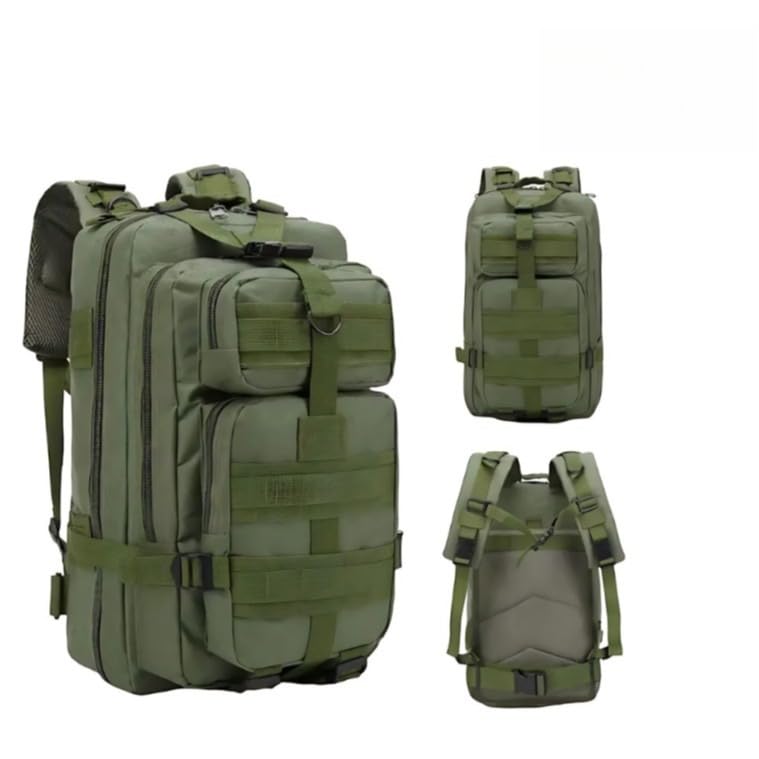 Mochilas para viagens, caminhadas e acampamentos; reforçadas e com grande capacidade(30L VERDE com bandeira)