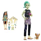 Produkt 1: Die Cleo de Nile Puppe setzt dem Outfit die Krone auf mit einer fabelhaft freakigen Fransenjacke und super freakigem Zubehör, wie einem mit Skarabäuskäfern besetzten Pyramidenrucksack, einem Burrito-Snack, einem Getränk, einem Smartphone und einer Schminkdose
