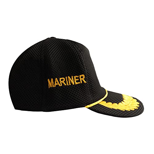 Image of Adjustable Caps | Uniform Accessory | Free Size Unisex Hat | Baseball Hats | Durable & Lightweight Comfortable Cap | Hat with Gold Embroidery Merchant Navy Cap