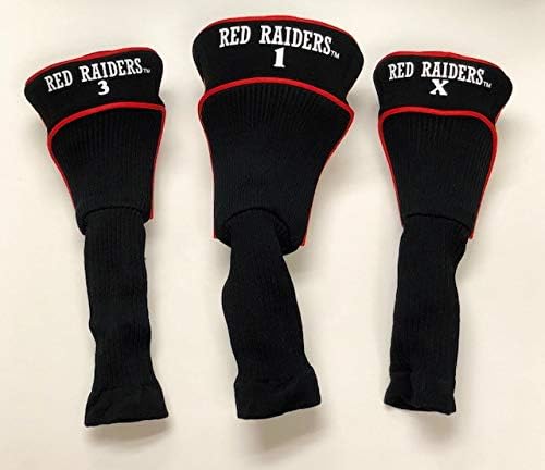 NCAA Texas Tech Red Raiders Golf Contour Head Covers Black, Set of 3