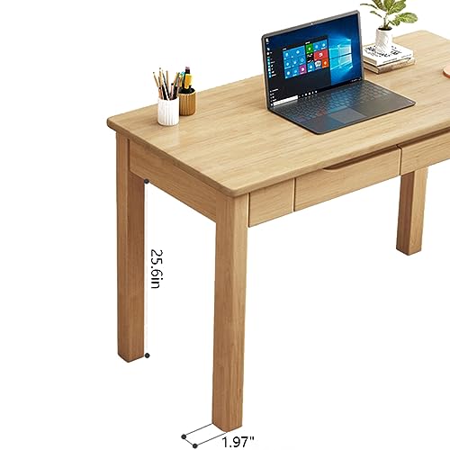 Bureau en noyer 119 cm avec tiroirs en bois massif compact - 3