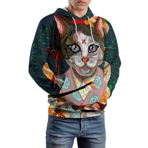 Sweat à capuche chat japonais pull UMENG le cadeau unisexe parfait